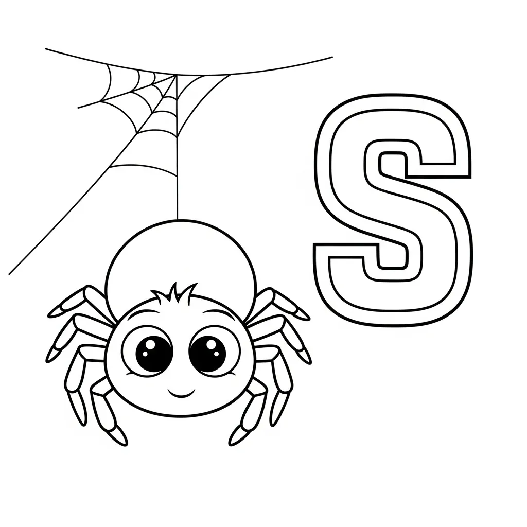 Letter S dieren kleurplaat 12
