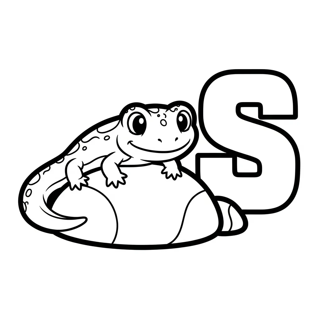 Letter S dieren kleurplaat 14