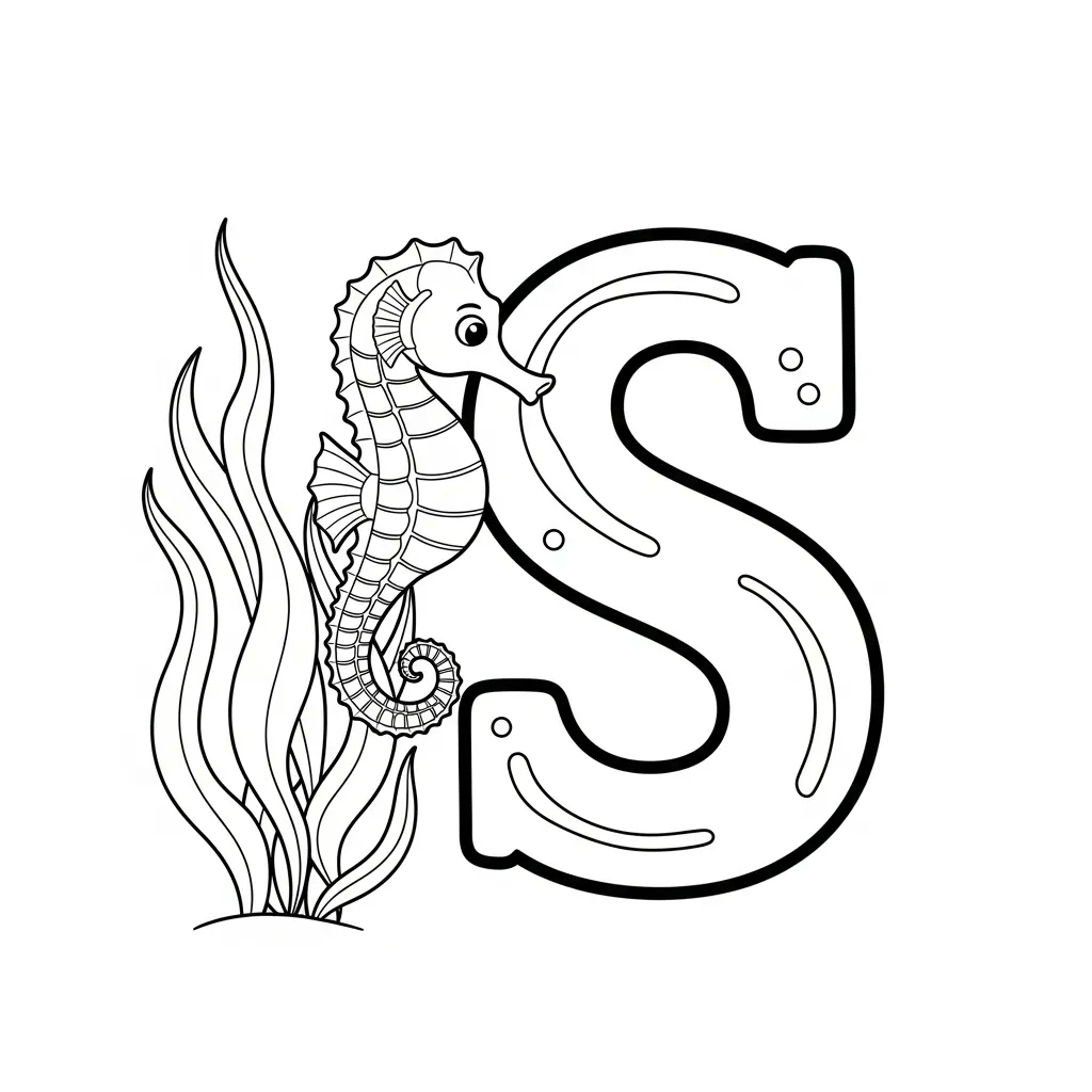 Letter S dieren kleurplaat 16