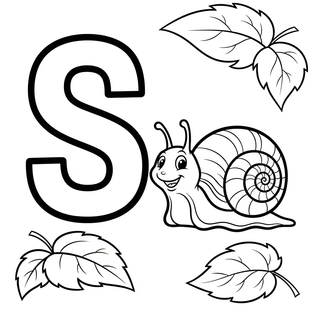 Letter S dieren kleurplaat 20