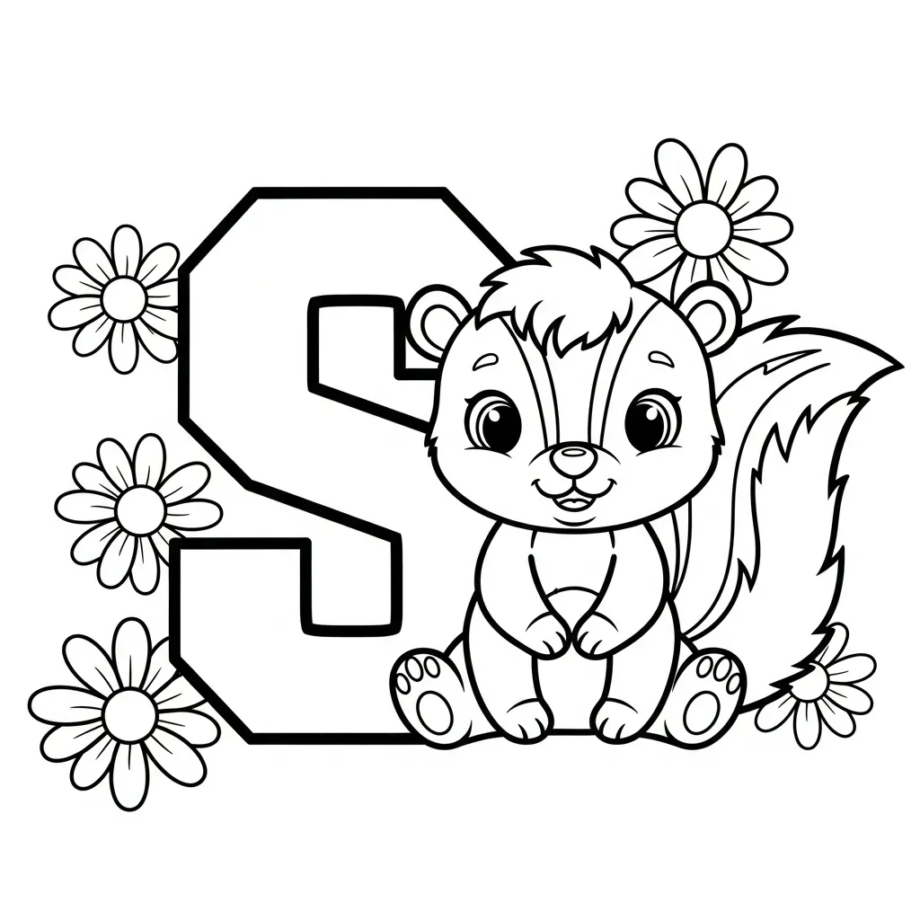 Letter S dieren kleurplaat 21