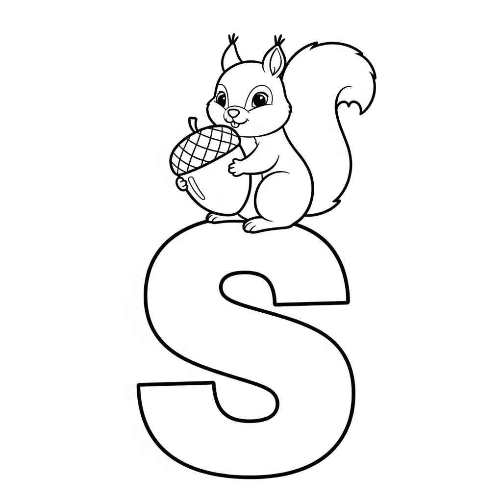 Letter S dieren kleurplaat 2