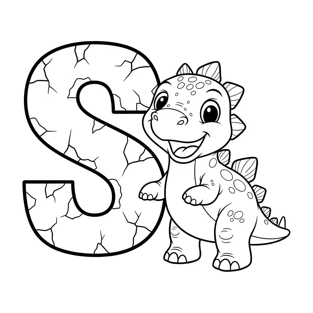 Letter S dieren kleurplaat 4