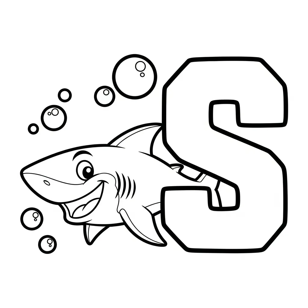 Letter S dieren kleurplaat 5