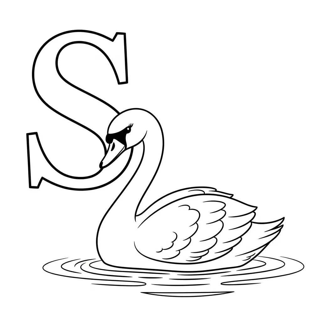 Letter S dieren kleurplaat 6