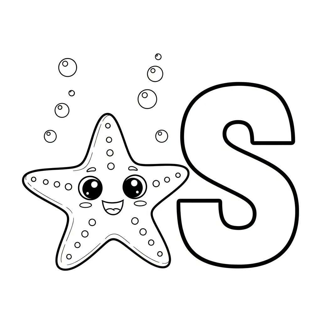 Letter S dieren kleurplaat 8