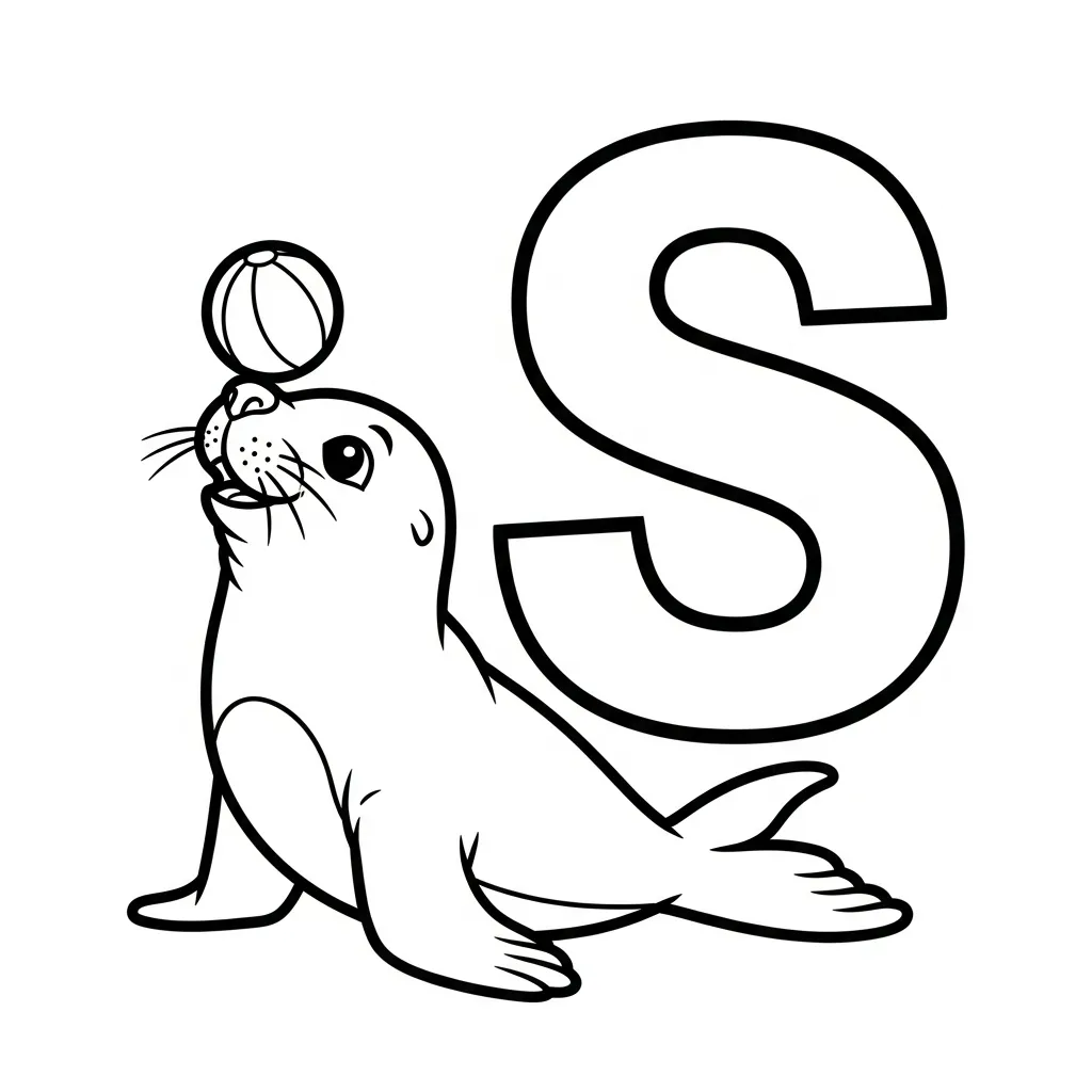 Letter S dieren kleurplaat 9