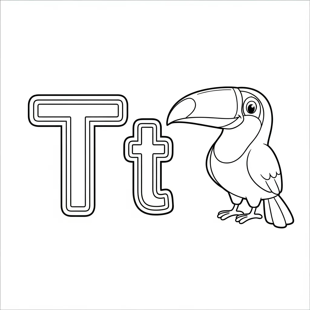 Letter T-dieren kleurplaat 18 Letter T dieren kleurplaat 10