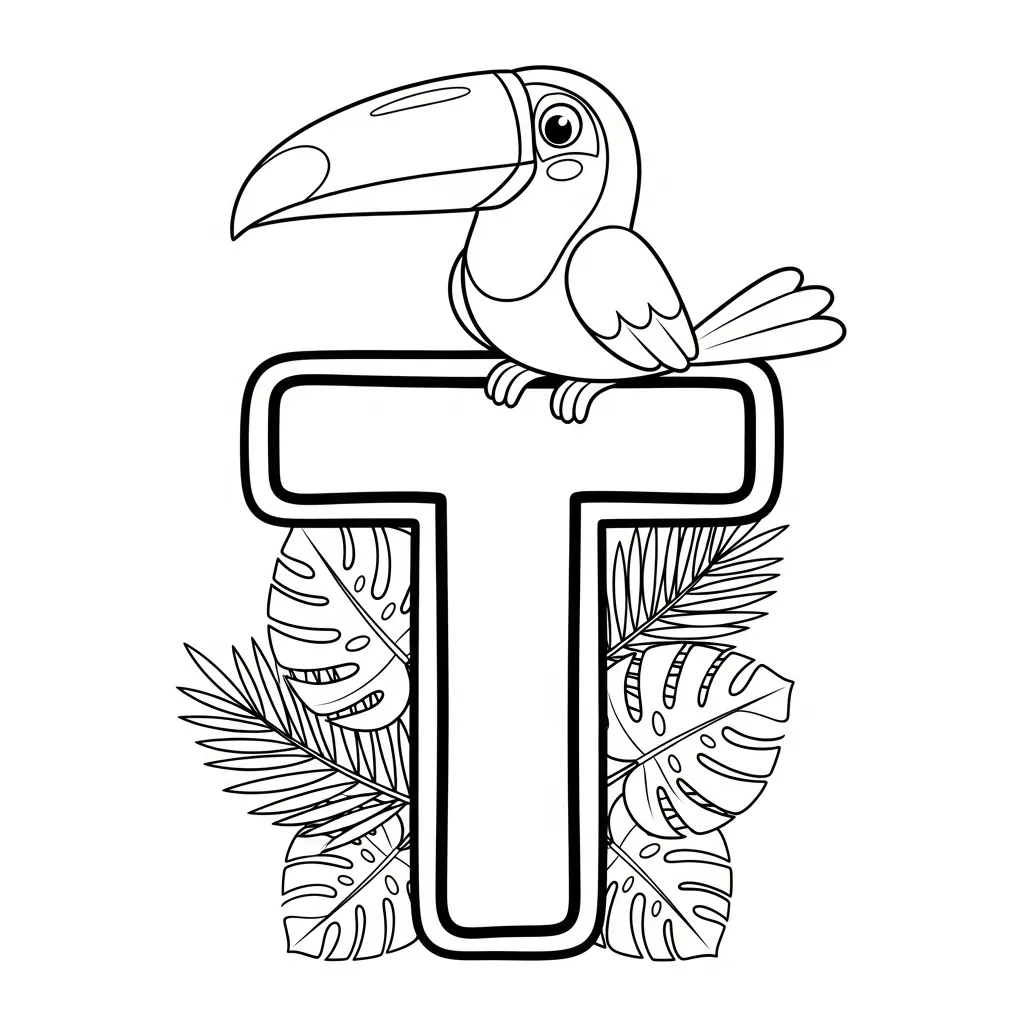 Letter T-dieren kleurplaat 22 Letter T dieren kleurplaat 14