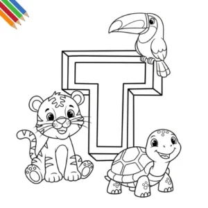 Letter T-dieren kleurplaat 26 Letter T-dieren kleurplaat thumbnail