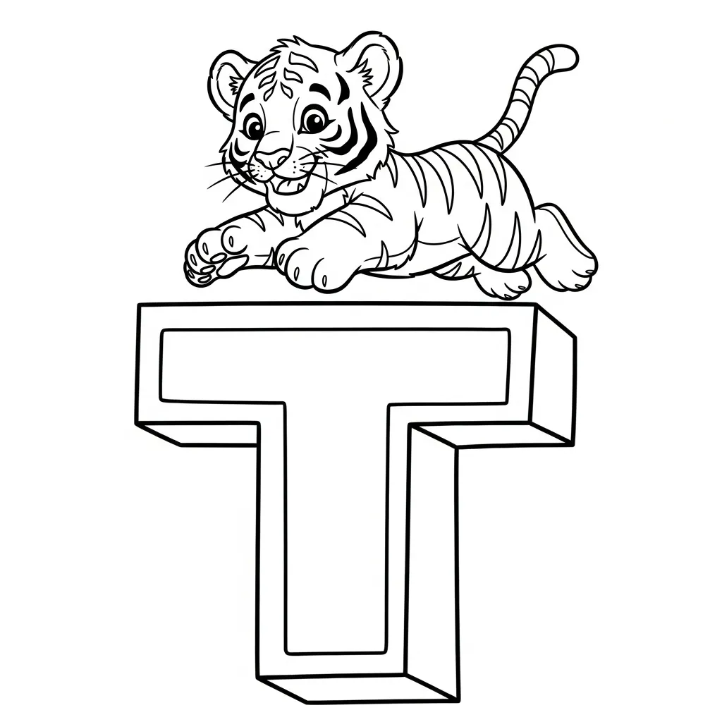 Letter T-dieren kleurplaat 14 Letter T dieren kleurplaat 6