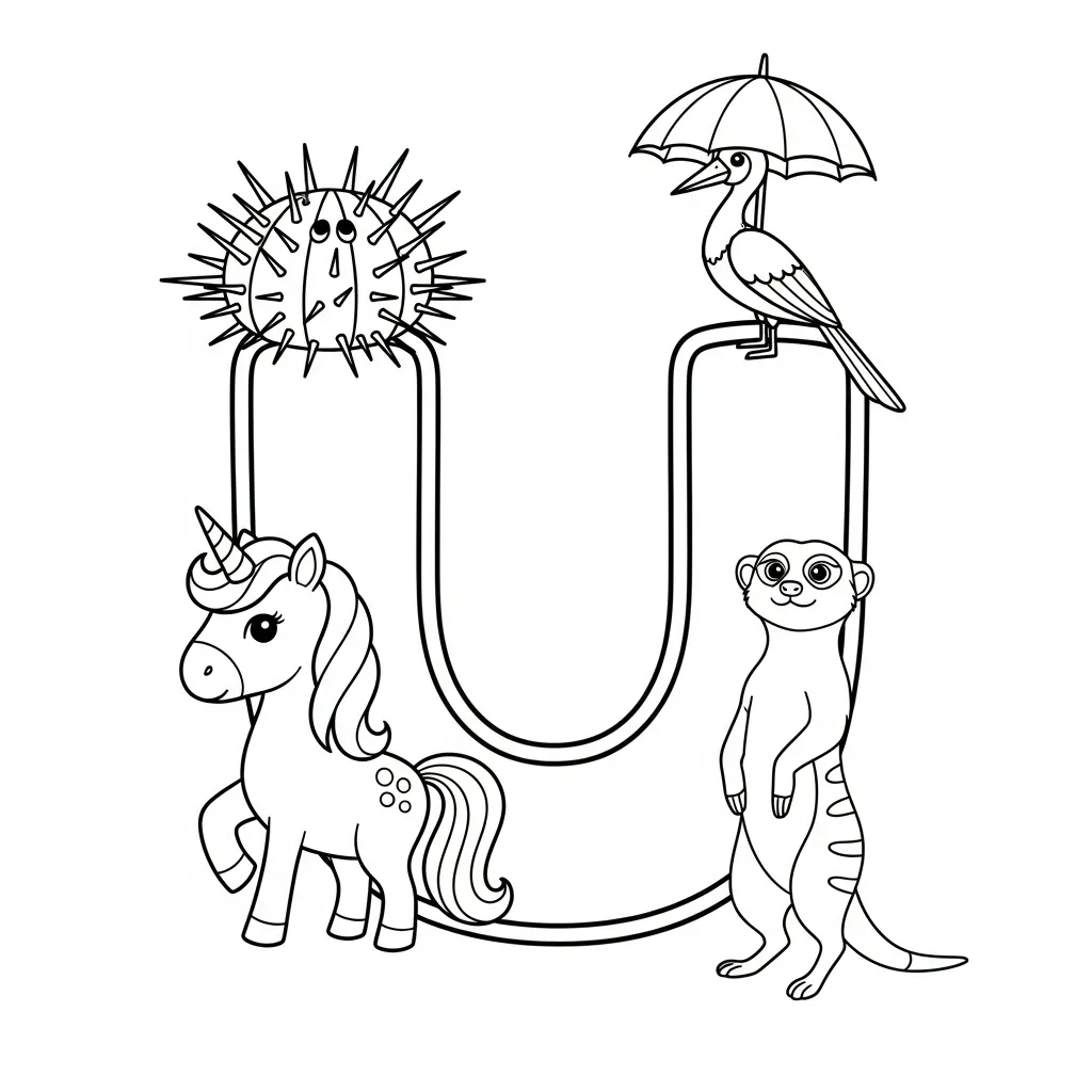Letter U-dieren kleurplaat 14 Letter U dieren kleurplaat 6
