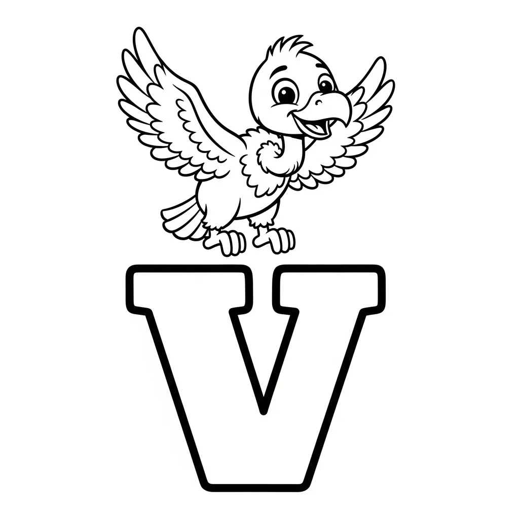 Letter V-dieren kleurplaat 22 Letter V dieren kleurplaat 14