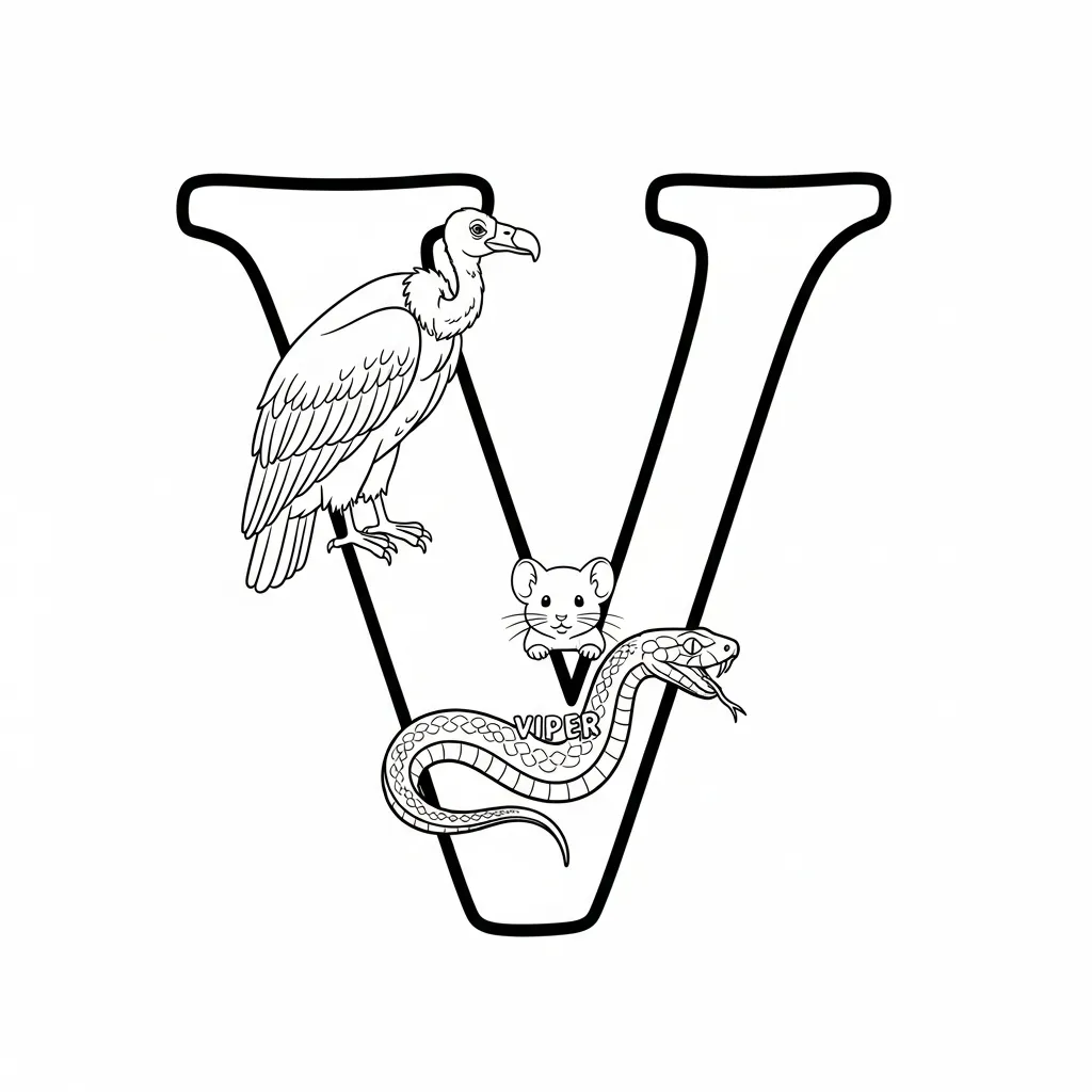 Letter V-dieren kleurplaat 10 Letter V dieren kleurplaat 2