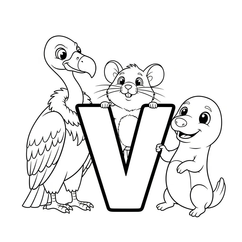 Letter V-dieren kleurplaat 15 Letter V dieren kleurplaat 7