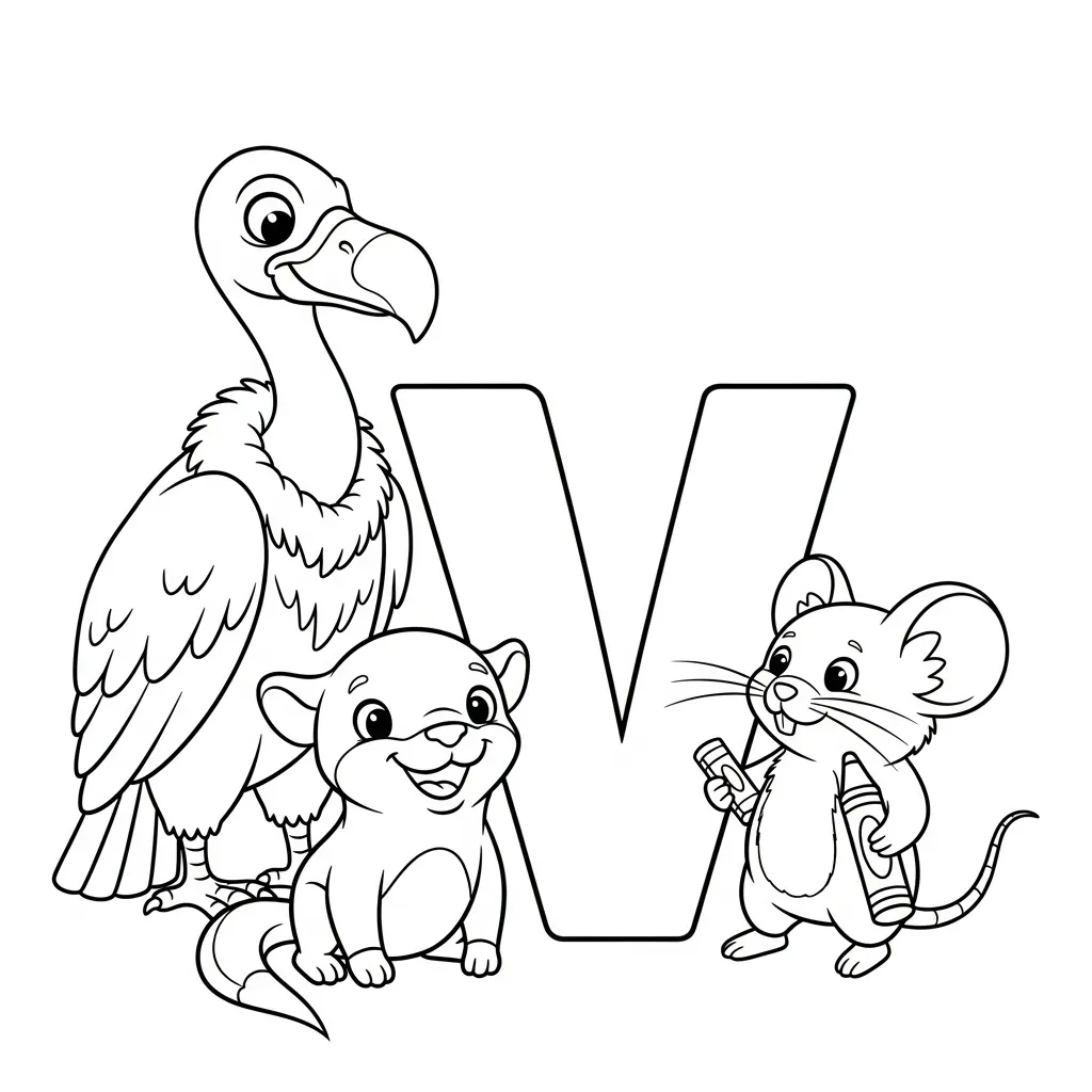 Letter V-dieren kleurplaat 16 Letter V dieren kleurplaat 8