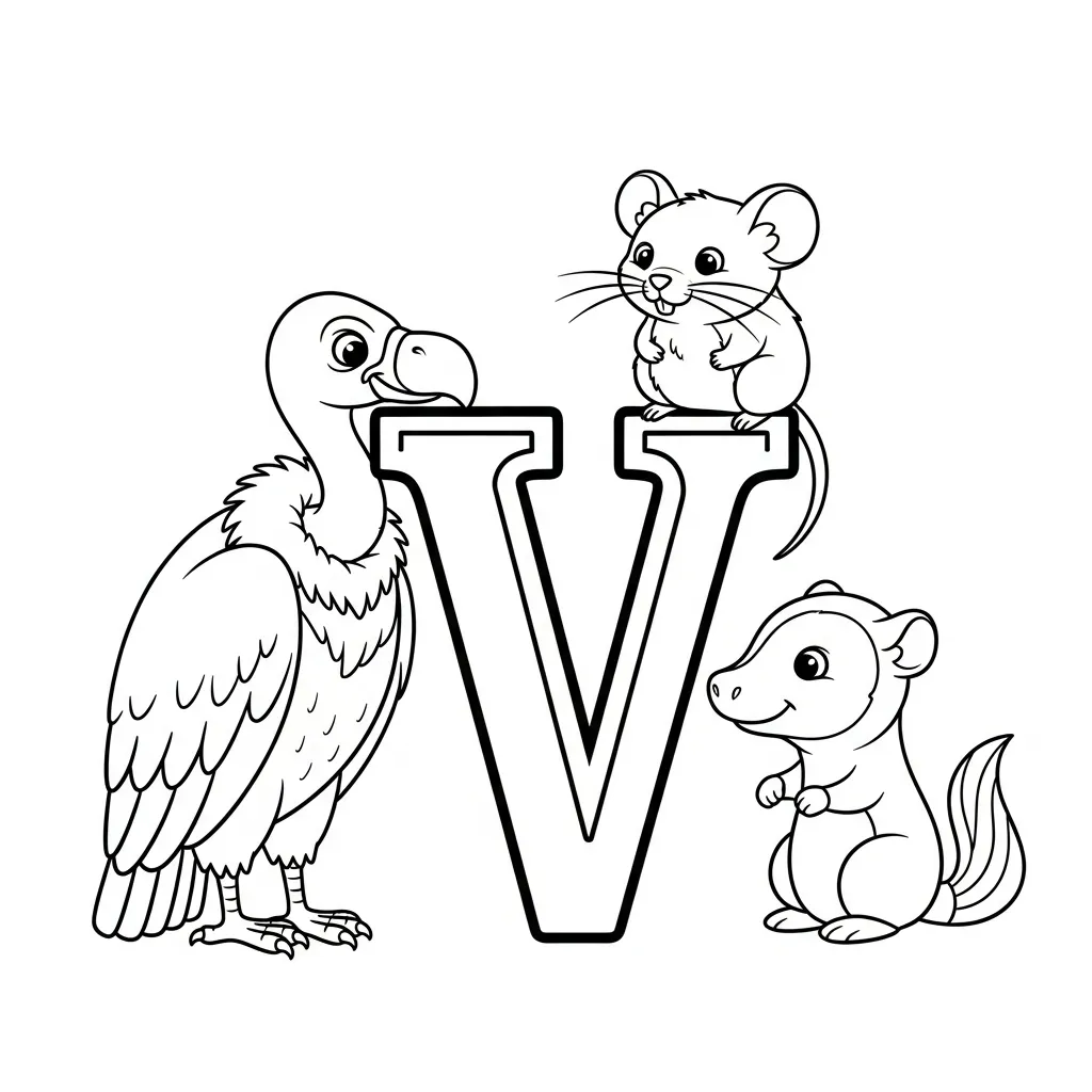 Letter V-dieren kleurplaat 17 Letter V dieren kleurplaat 9
