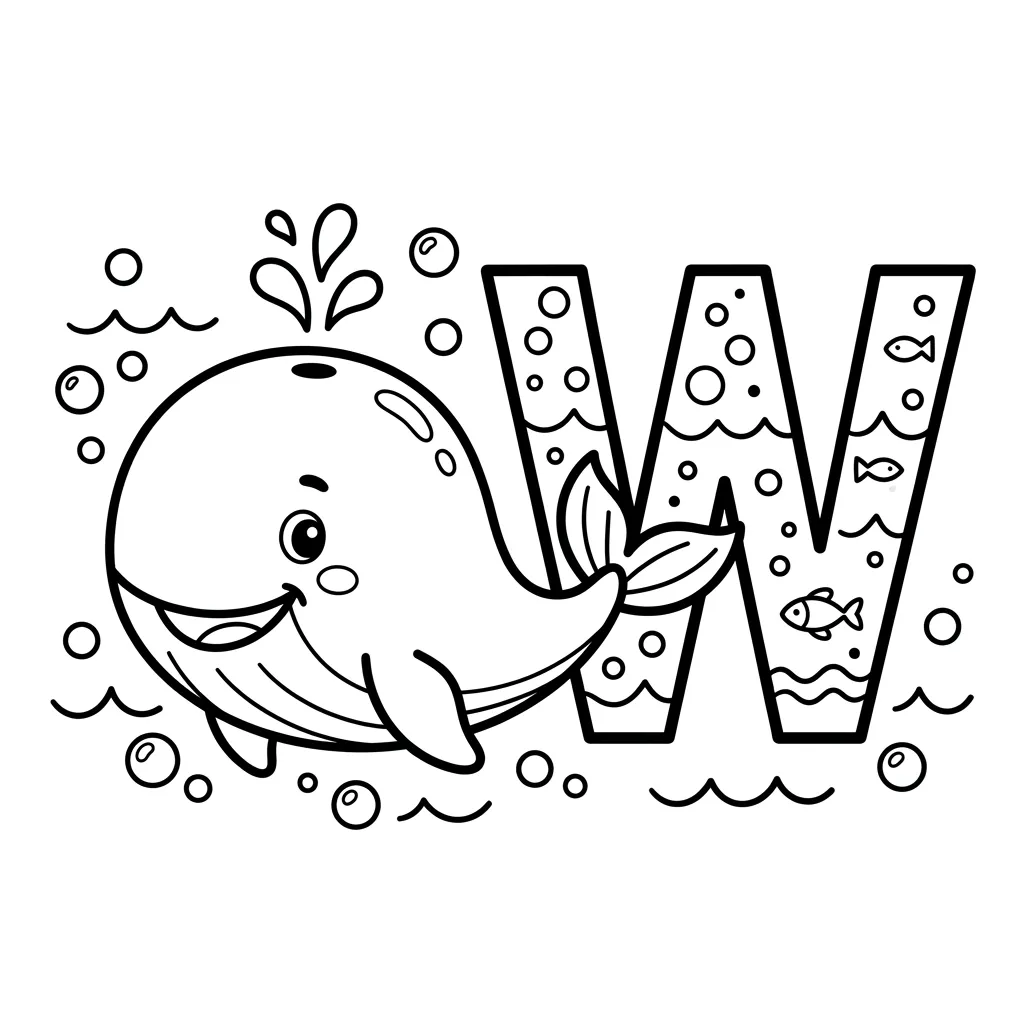 Letter W-dieren kleurplaat 15 Letter W dieren kleurplaat 7
