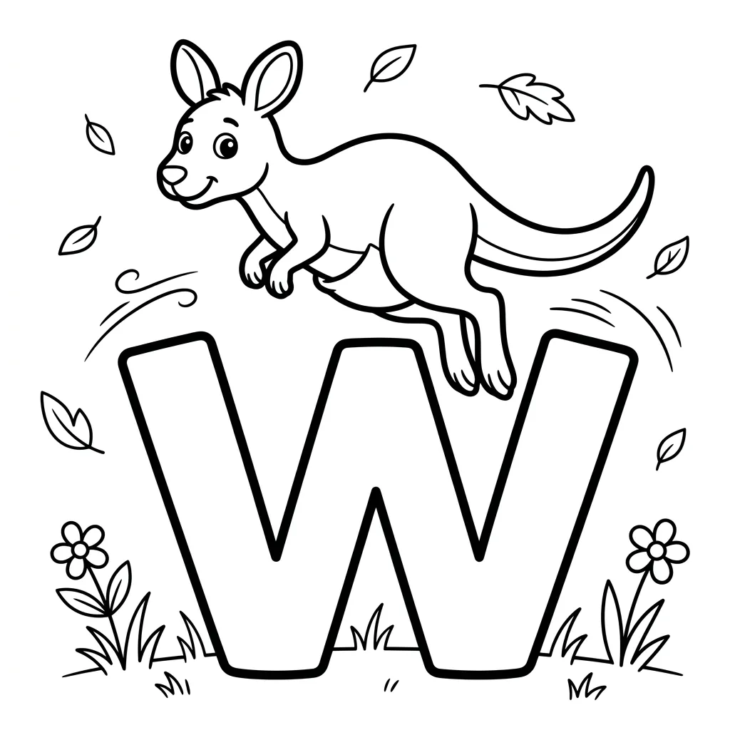 Letter W-dieren kleurplaat 19 Letter W dieren kleurplaat 11