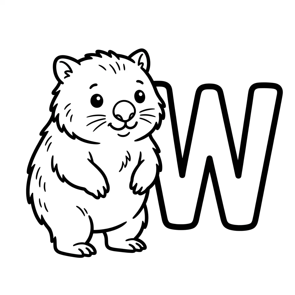 Letter W-dieren kleurplaat 20 Letter W dieren kleurplaat 12