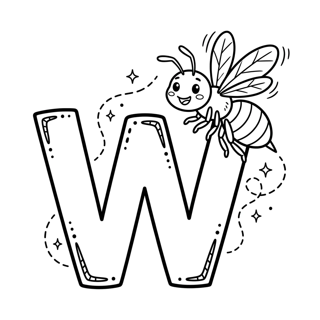 Letter W-dieren kleurplaat 9 Letter W dieren kleurplaat 1
