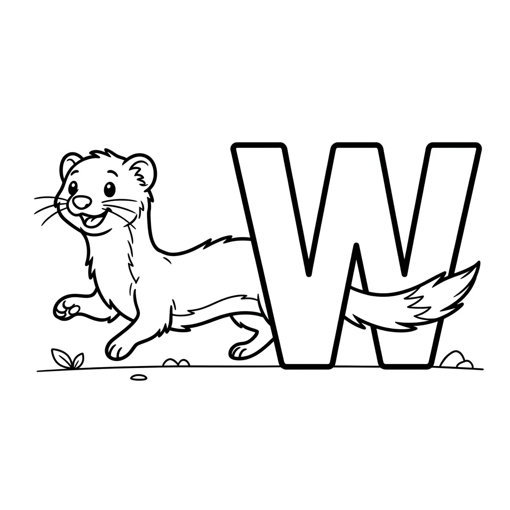 Letter W-dieren kleurplaat 11 Letter W dieren kleurplaat 3