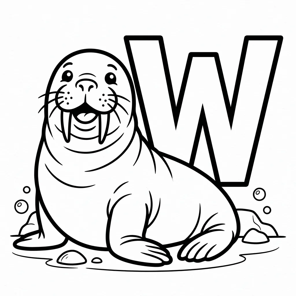 Letter W-dieren kleurplaat 12 Letter W dieren kleurplaat 4