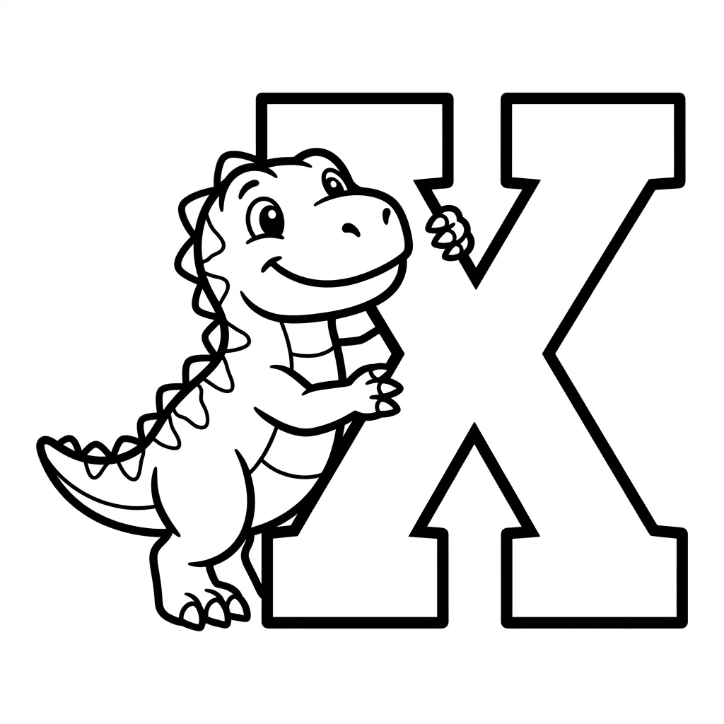 Letter X dieren kleurplaat 17