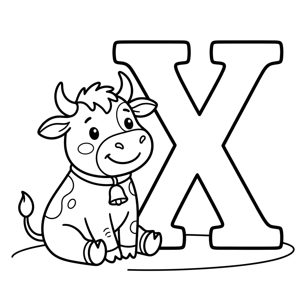 Letter X dieren kleurplaat 9