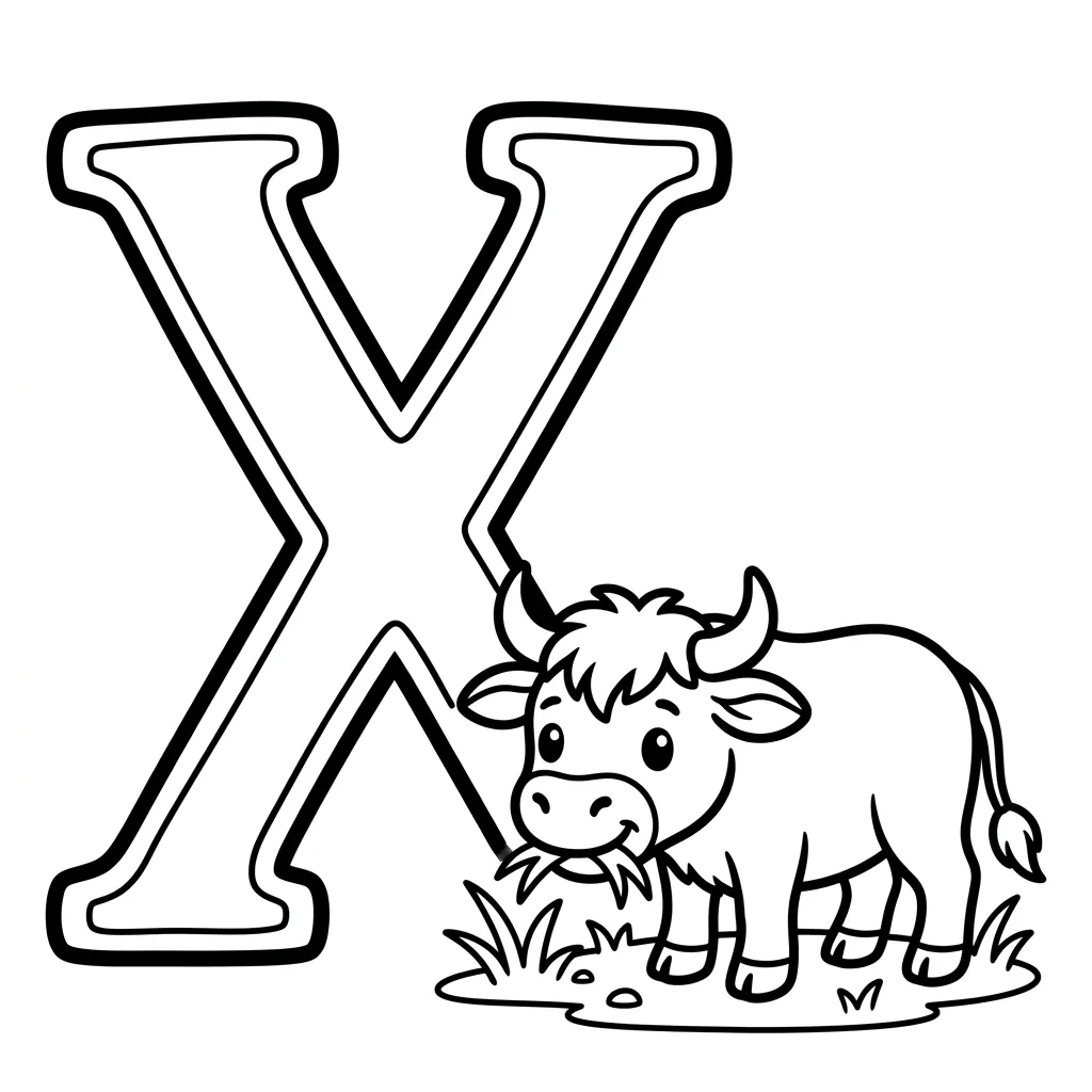 Letter X dieren kleurplaat 6