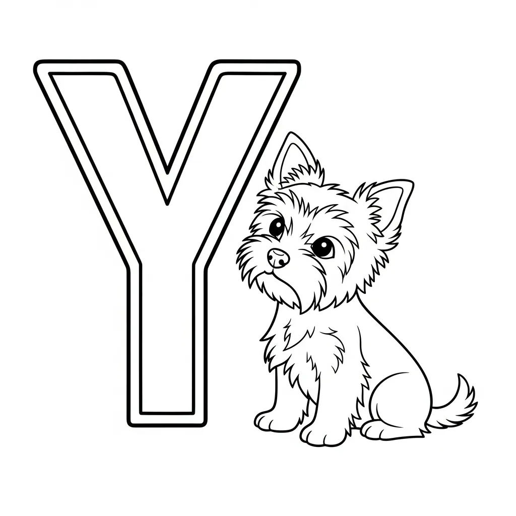 Letter Y Kleurplaat 1