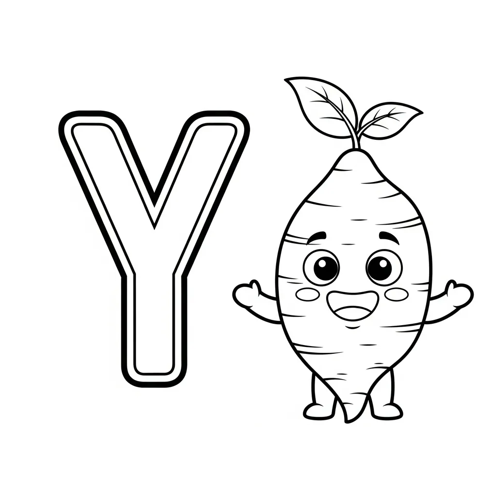 Letter Y Kleurplaat