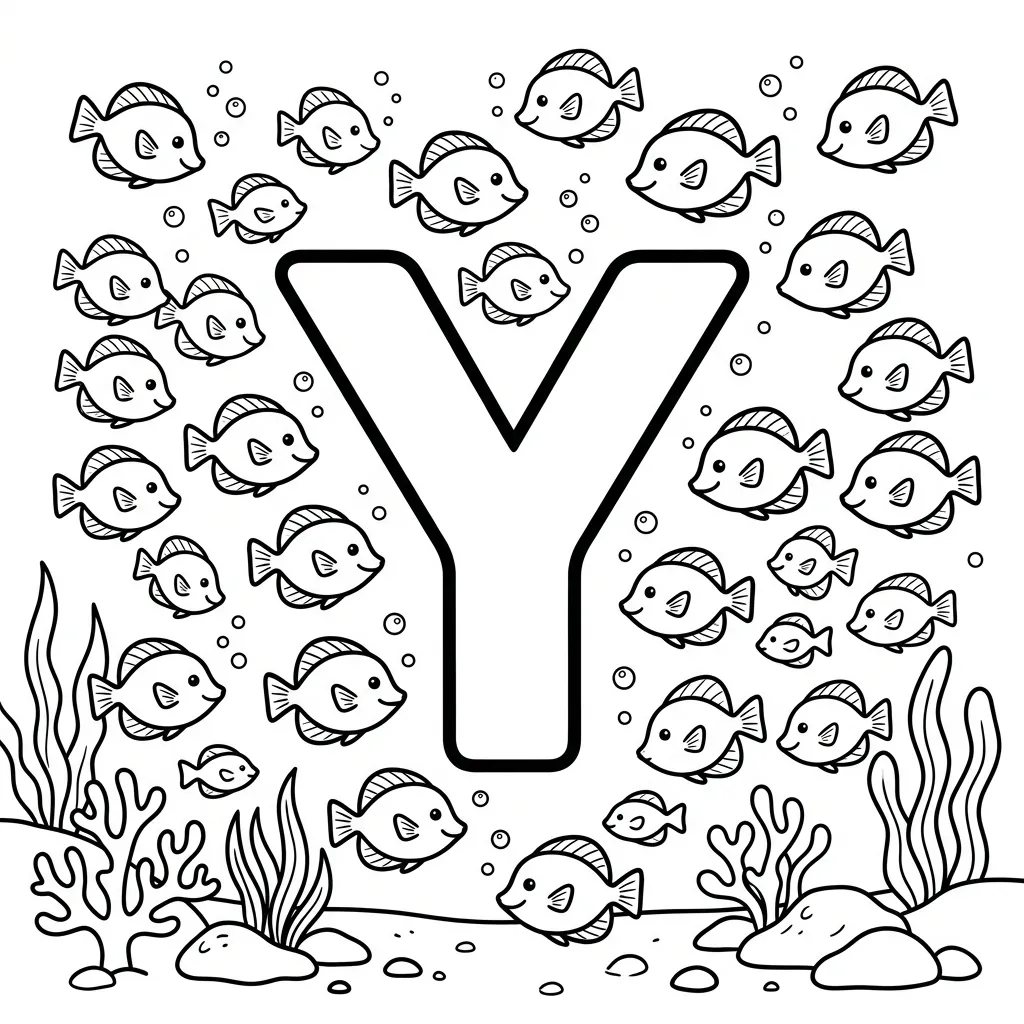 Letter Y-dieren kleurplaat 21 Letter Y dieren kleurplaat 13