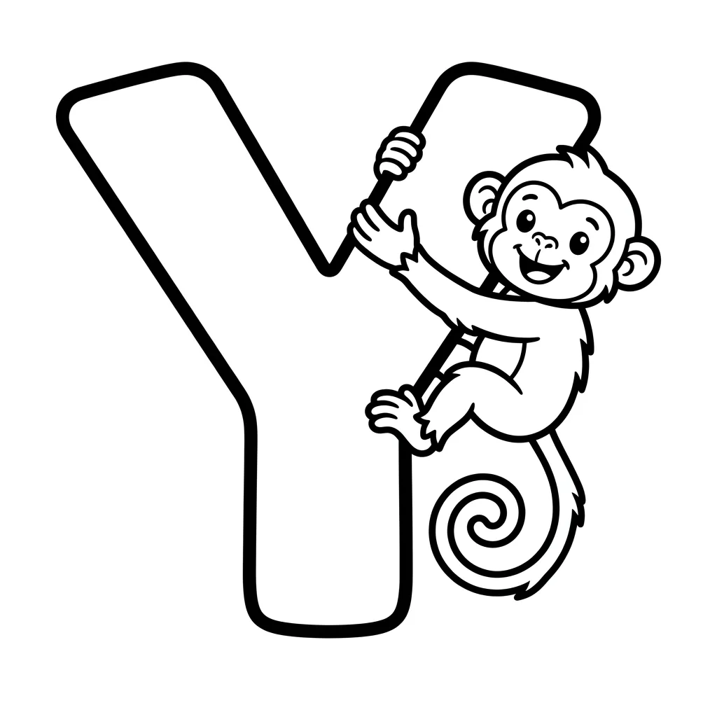 Letter Y-dieren kleurplaat 22 Letter Y dieren kleurplaat 14