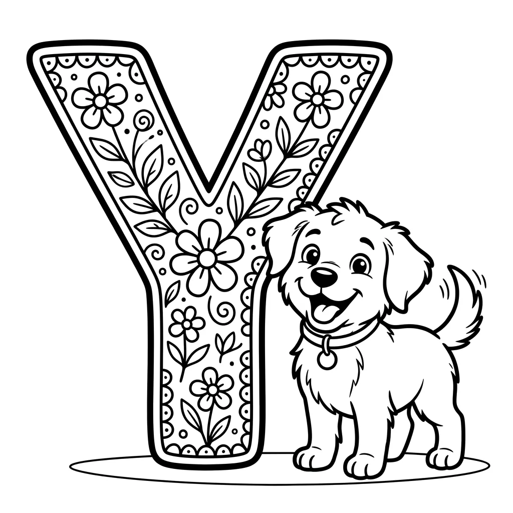 Letter Y-dieren kleurplaat 23 Letter Y dieren kleurplaat 15