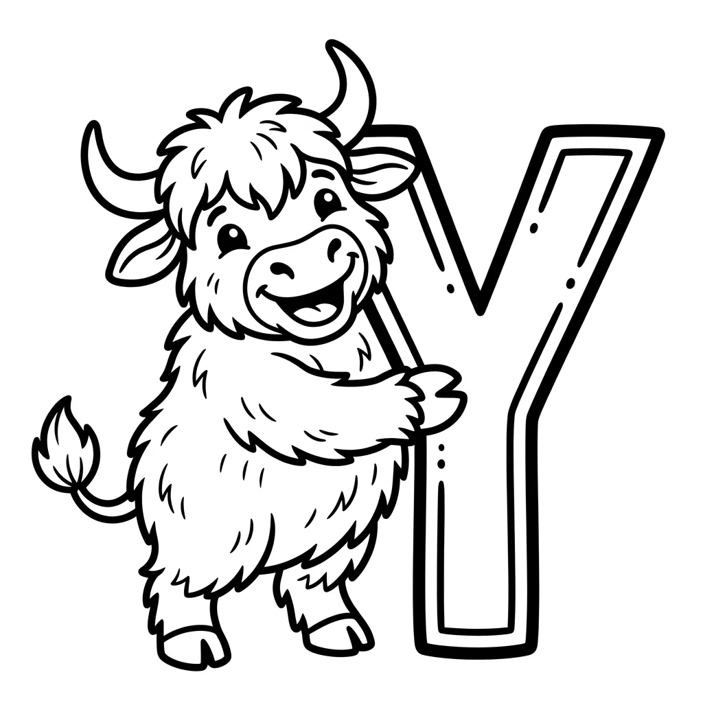 Letter Y-dieren kleurplaat 8 Letter Y dieren kleurplaat