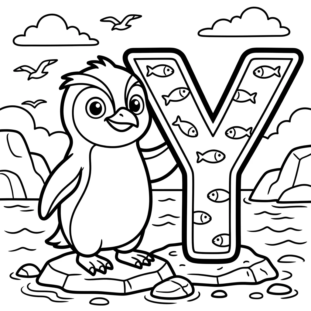 Letter Y-dieren kleurplaat 9 Letter Y dieren kleurplaat 1