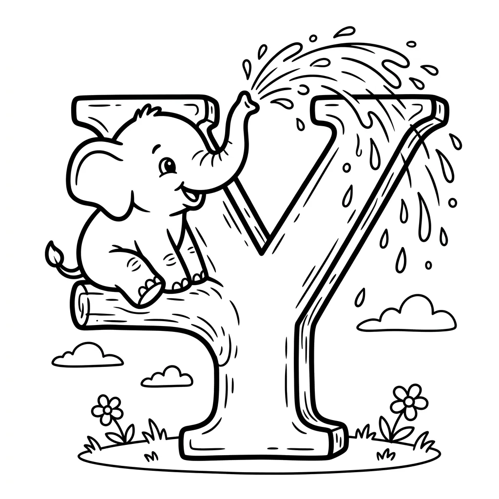 Letter Y-dieren kleurplaat 12 Letter Y dieren kleurplaat 4