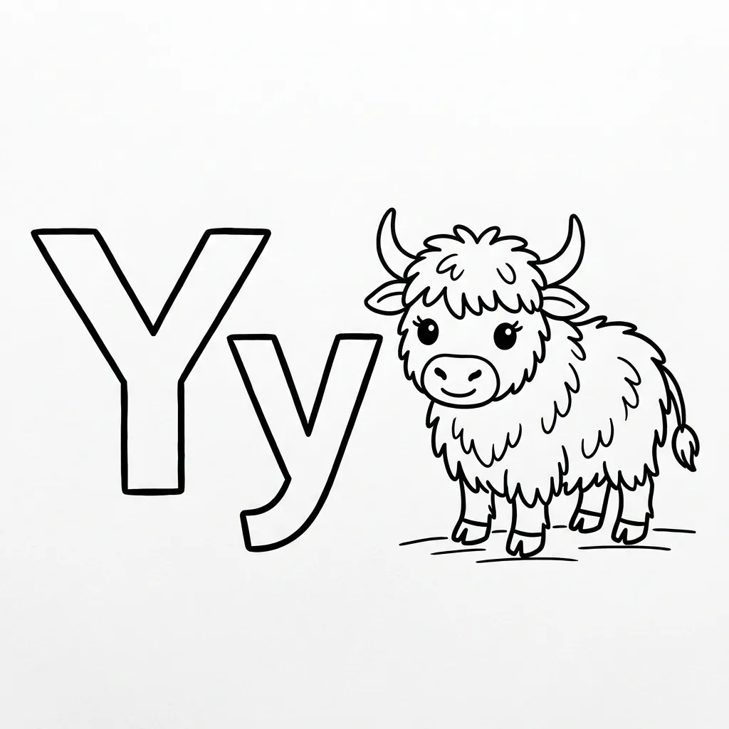 Letter Y-dieren kleurplaat 19 Letter Y dieren kleurplaat 11