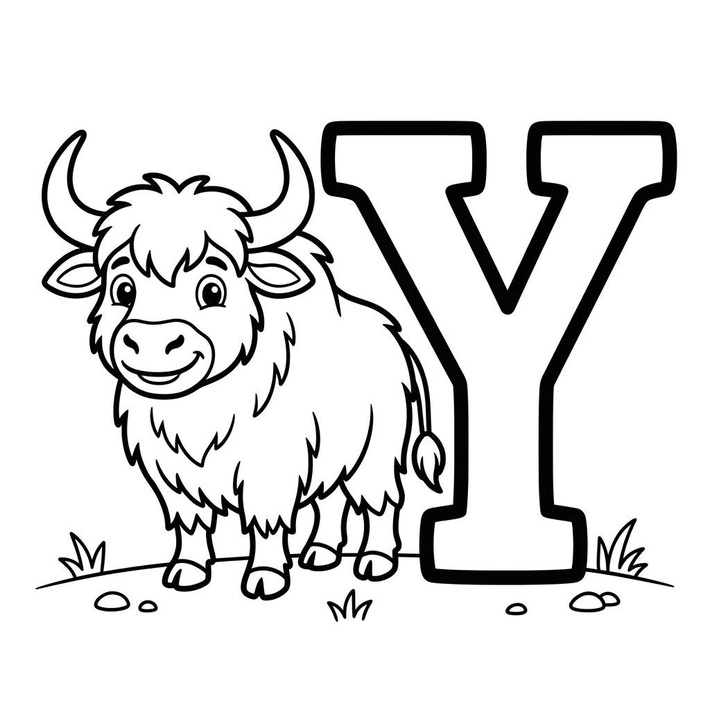 Letter Y-dieren kleurplaat 20 Letter Y dieren kleurplaat 12
