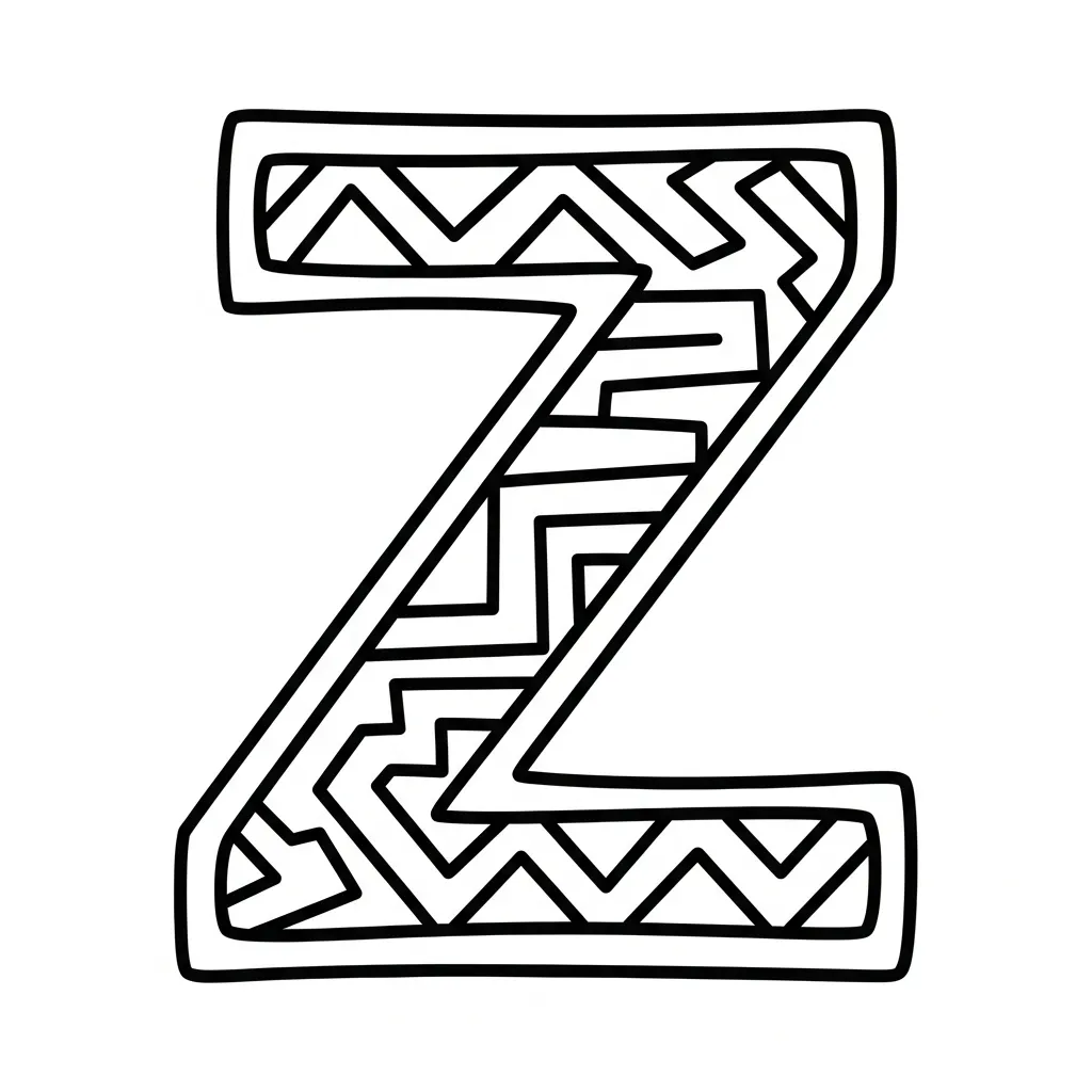 Letter Z Kleurplaat 25 Letter Z Kleurplaat 17
