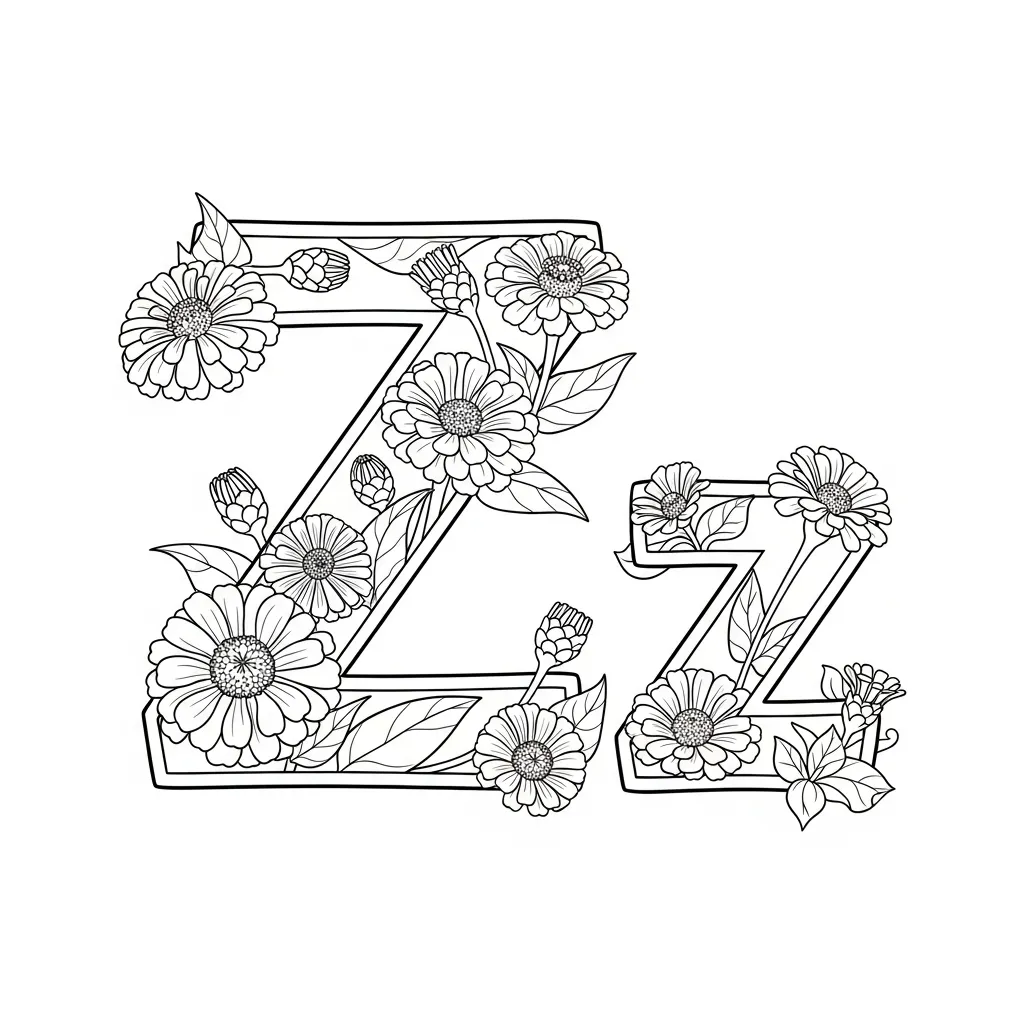 Letter Z Kleurplaat 9 Letter Z Kleurplaat 1