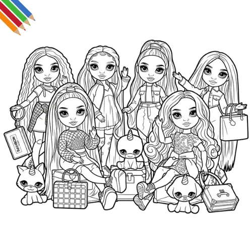 Rainbow High Kleurplaat thumbnail