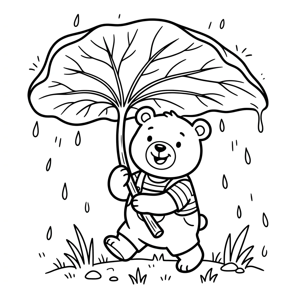 Kleurplaat Regen 4