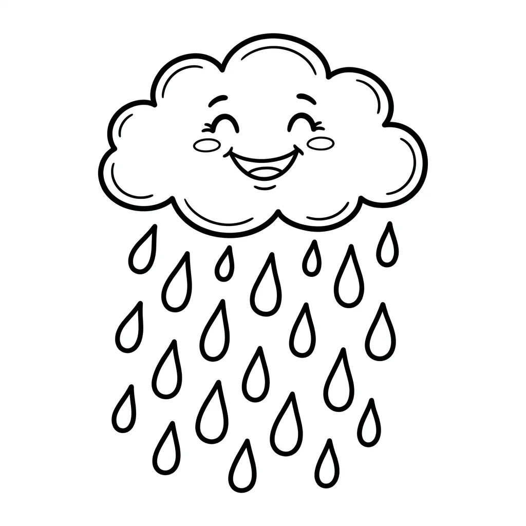 Kleurplaat Regen 5