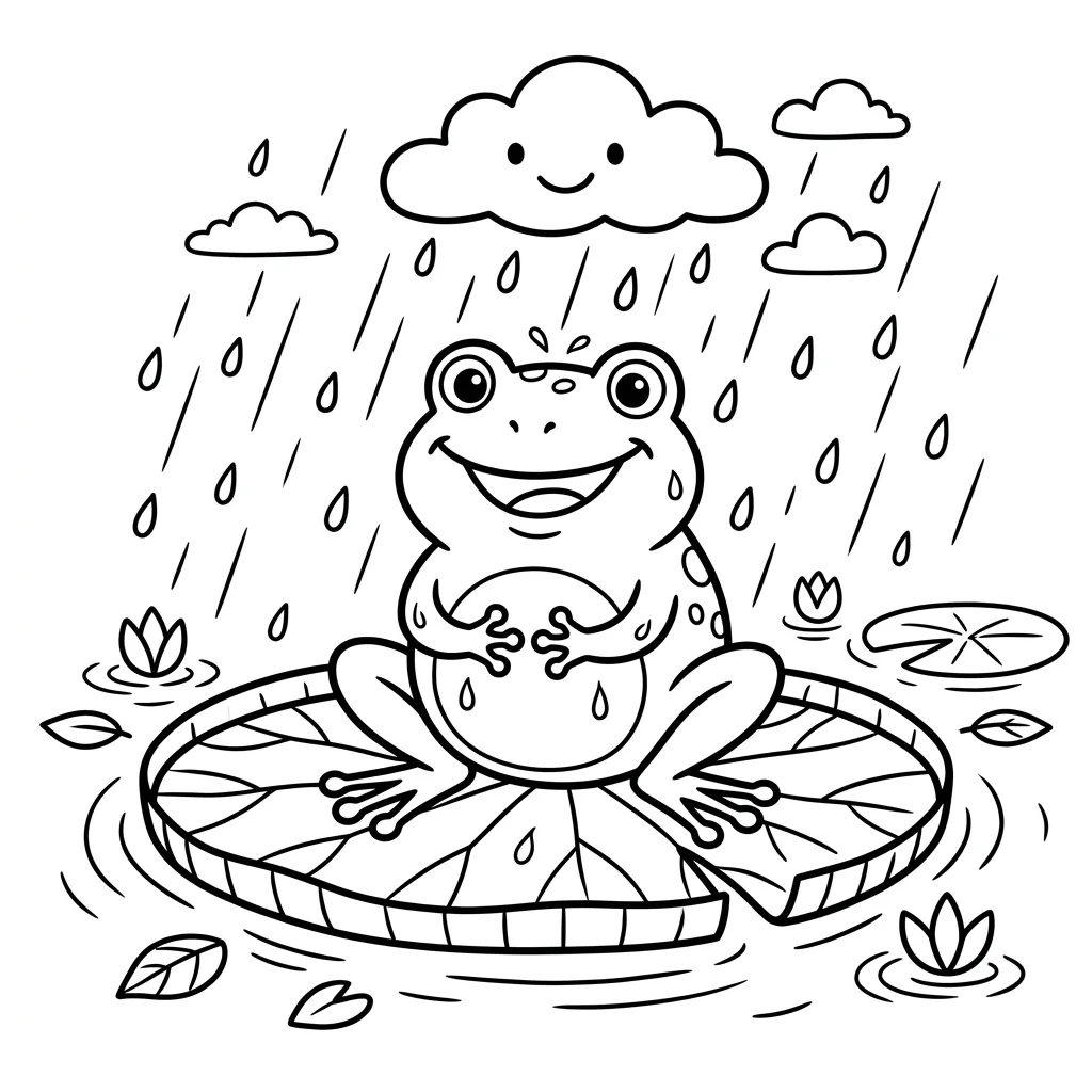 Kleurplaat Regen 6