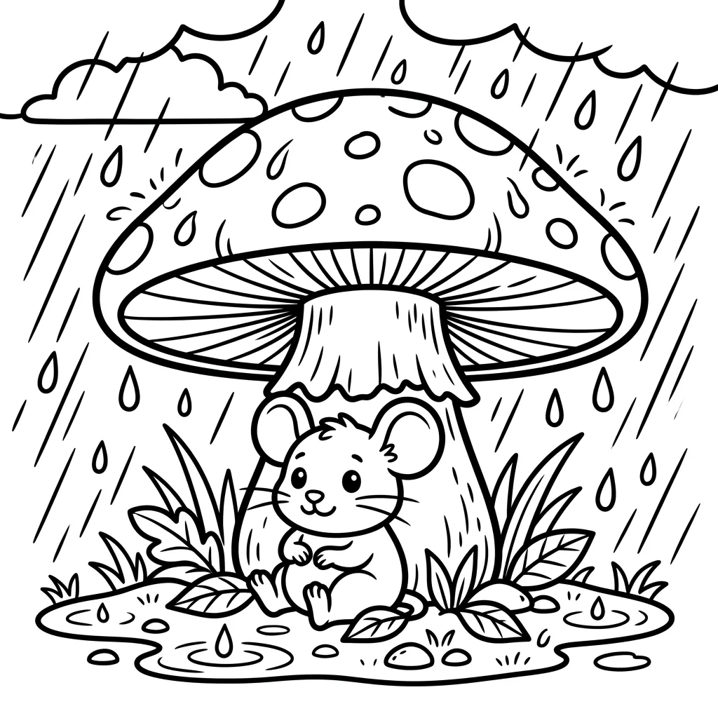 Kleurplaat Regen 9