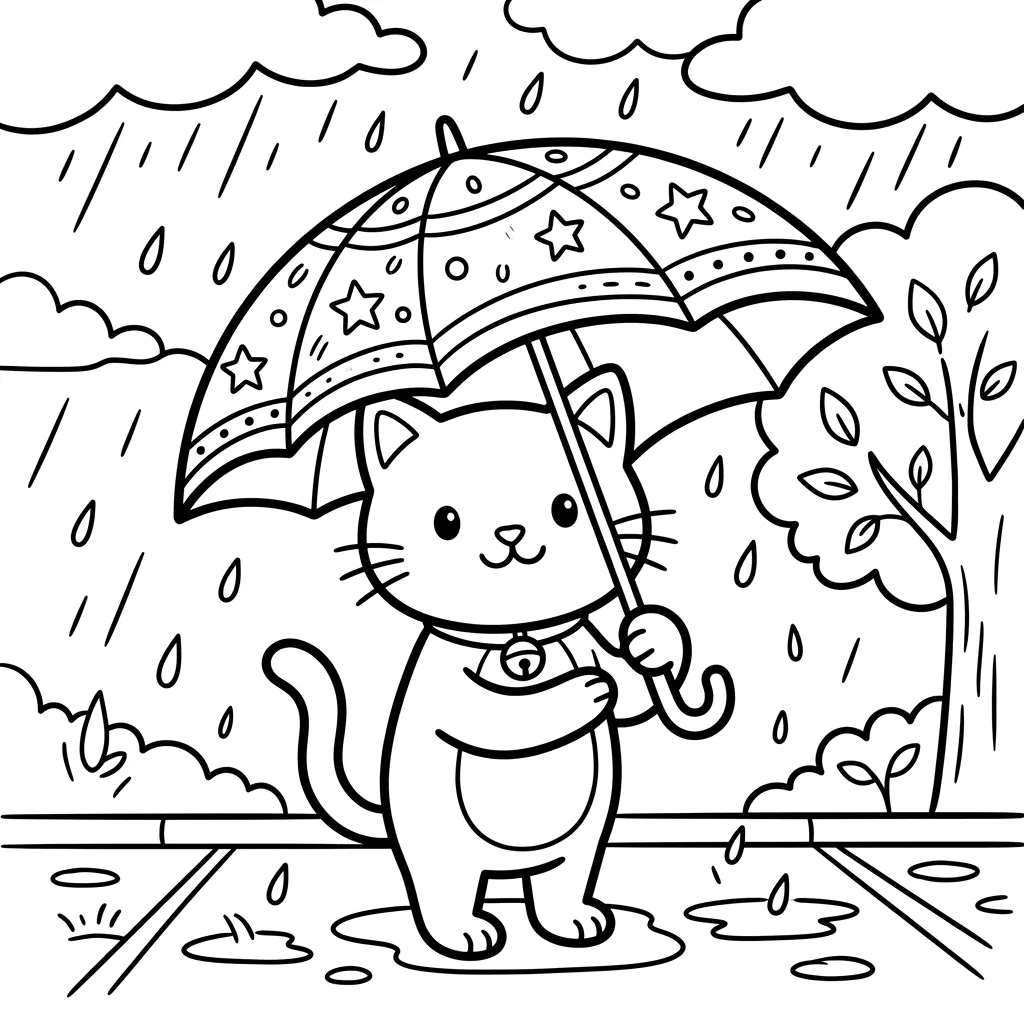Kleurplaat Regen 11