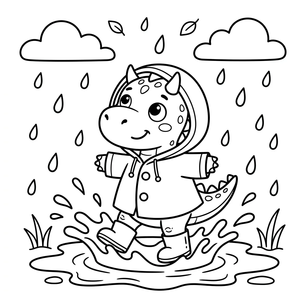 Kleurplaat Regen 12