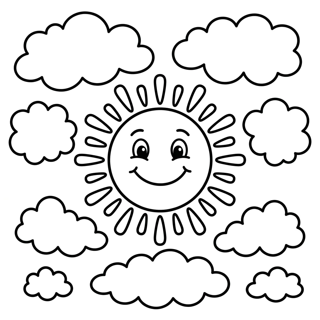 Kleurplaat Zon 9 Kleurplaat Zon 1